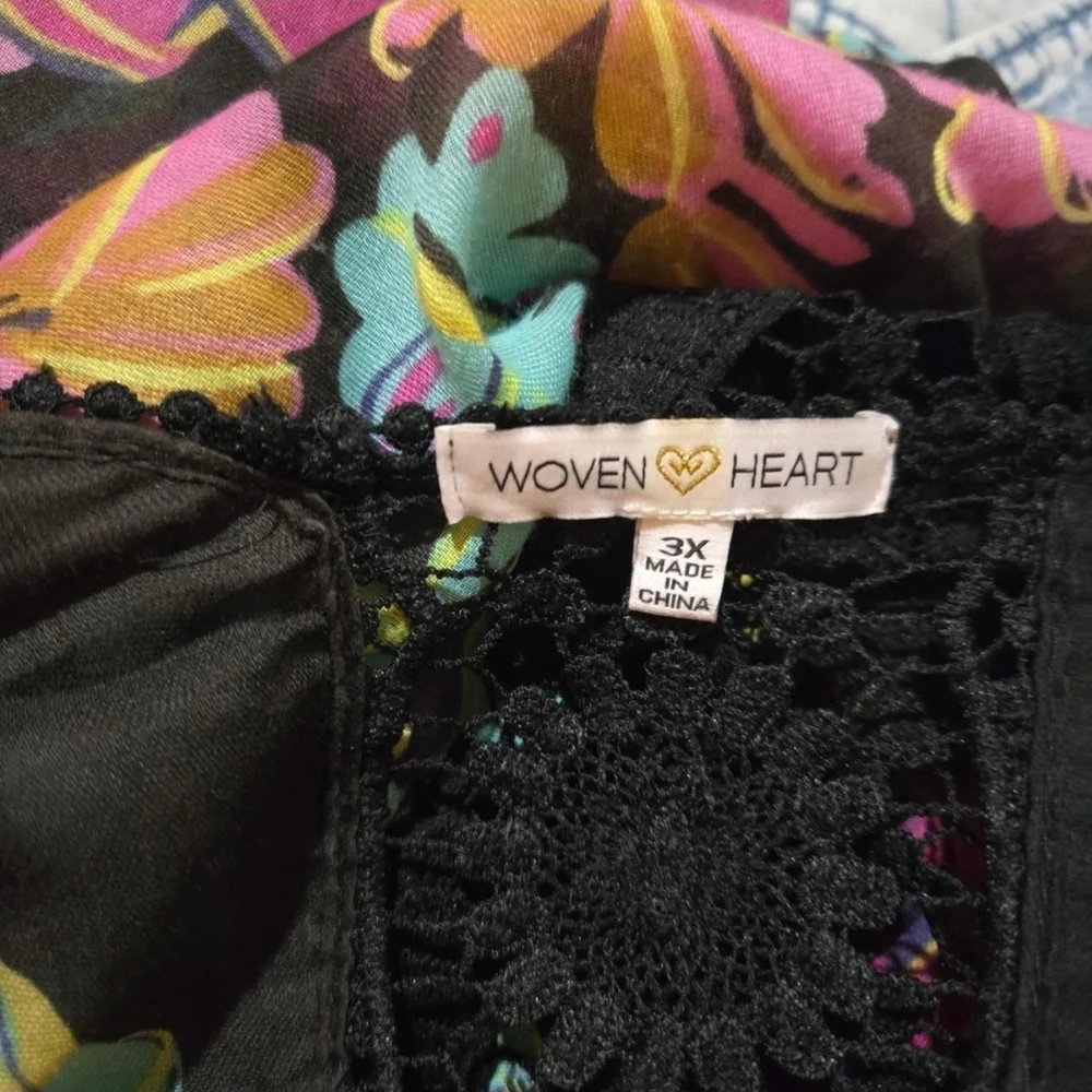 Woven Heart Multi Color Floral Tassel Kimono Cardigan Size 3XL - Picture 7 of 7